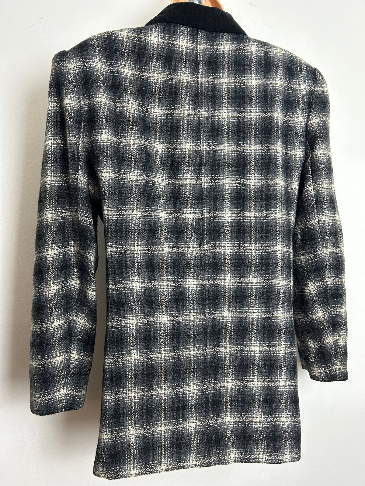 Vintage 1990s ASHLEY BROOKE Size 10 Black & White Dogtooth Check Blazer