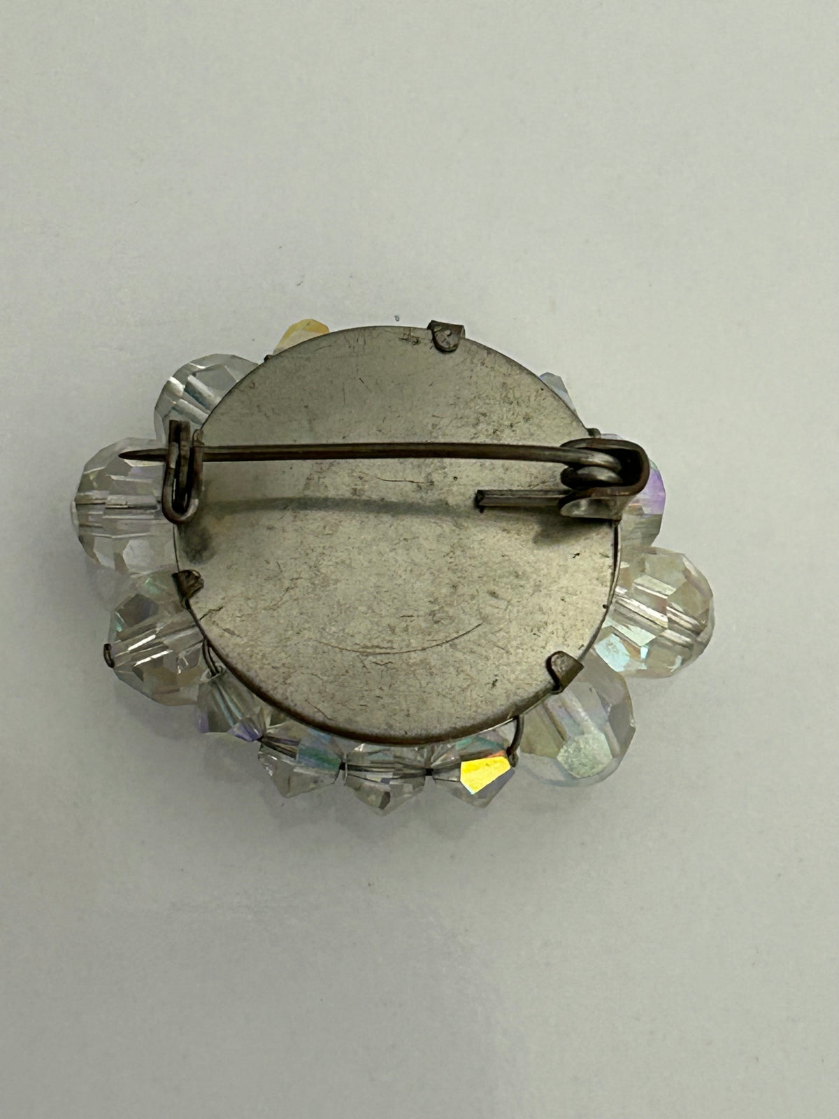 Vintage 1950s Multi Faceted Aurora Borealis Glass Stone Bracelet