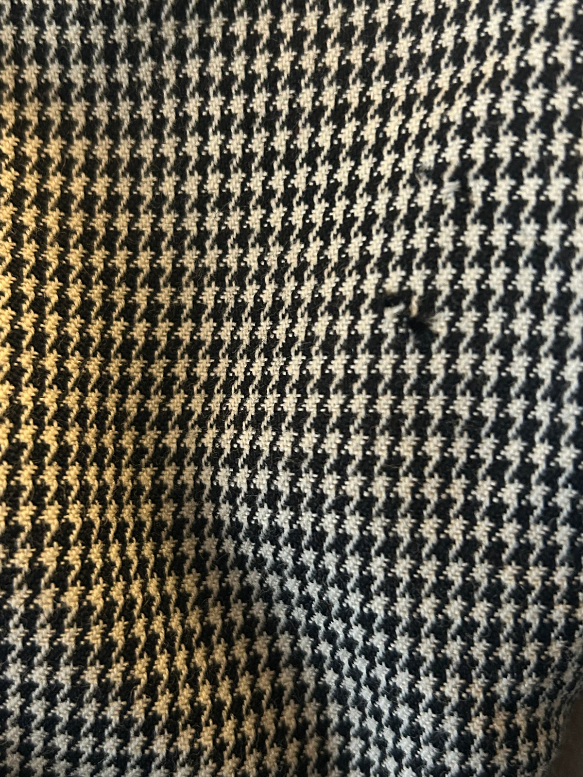 HARVE BENARD Size 10 Black & White Dogtooth Tweed Check 100% Wool Blazer Jacket