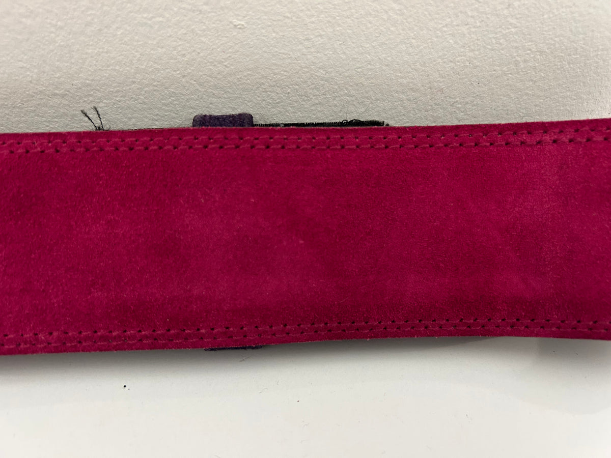 Vintage 1980s BIJOU BRIGITTE Fuchsia Pink Real Suede Wide Belt Up To 30"