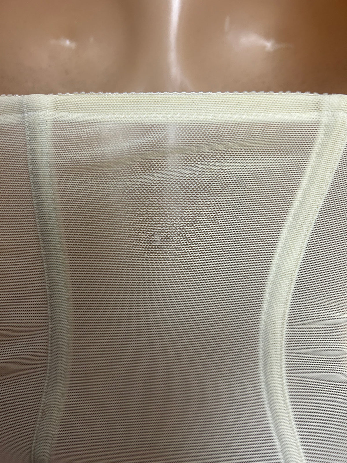 Vintage 1960s Size 6-8 Cream Lace Boned Hook & Eye Fastening Waspie Waist Cincher Girdle