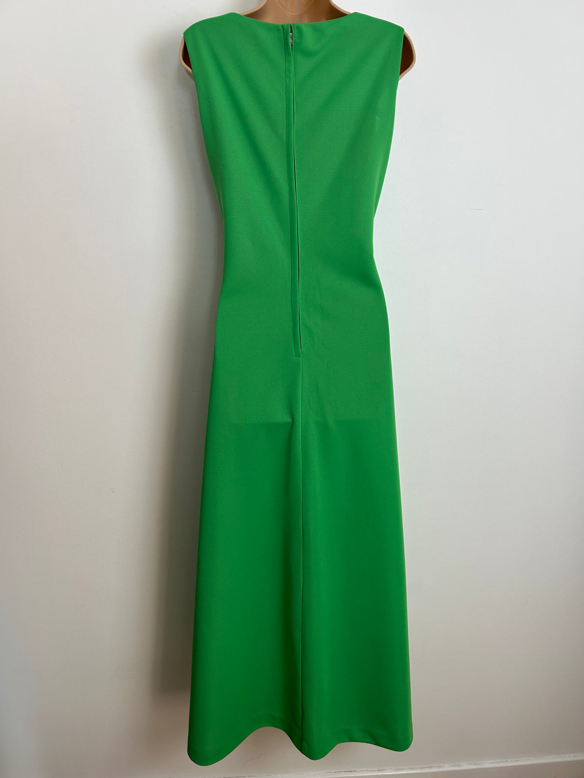 Vintage 1970s GO TO TOWN Size 12 Green Glittery Micro Sequin Embellishment Occasion Evening Maxi Dress