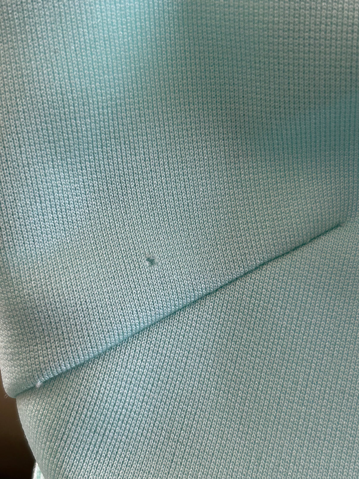 Vintage Early 1970s Size 6-8 Mint Green Beagle Collar Zip Front Straight Leg Jumpsuit
