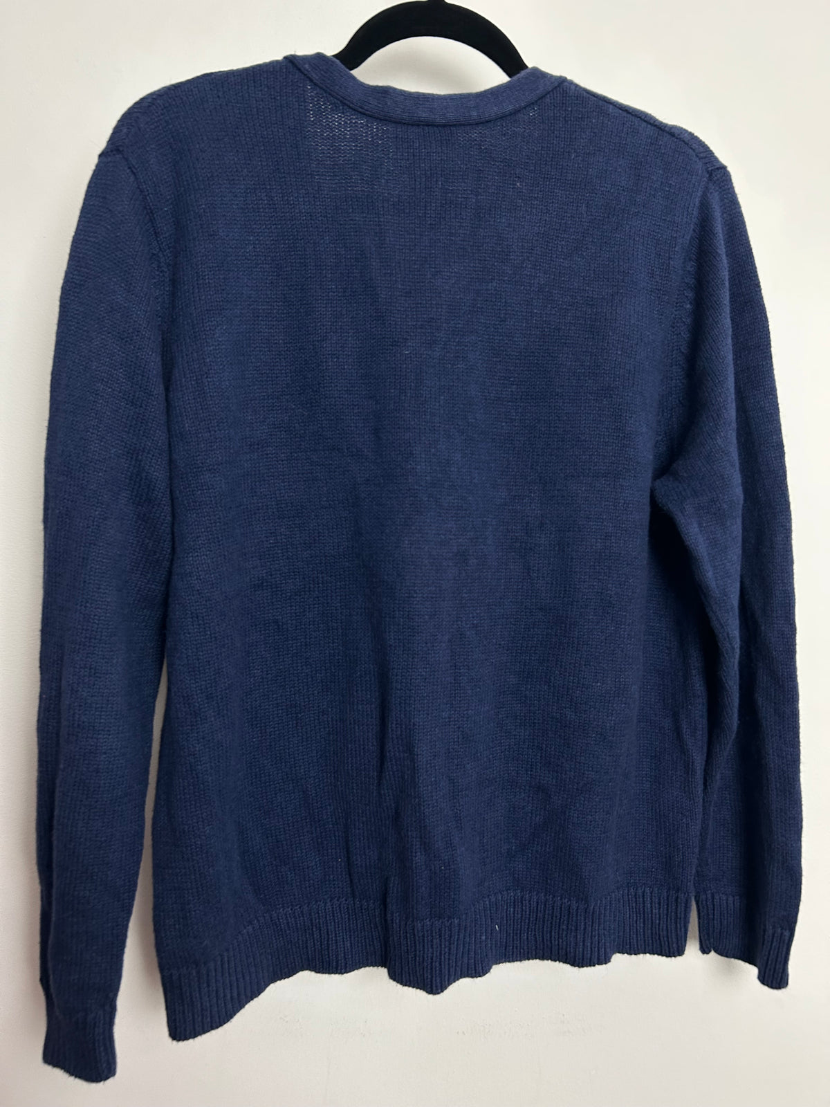 Vintage 1990s CRYSTAL KOBE Navy Winter Xmas Tree Christmas Cardigan Up To Size 16-18