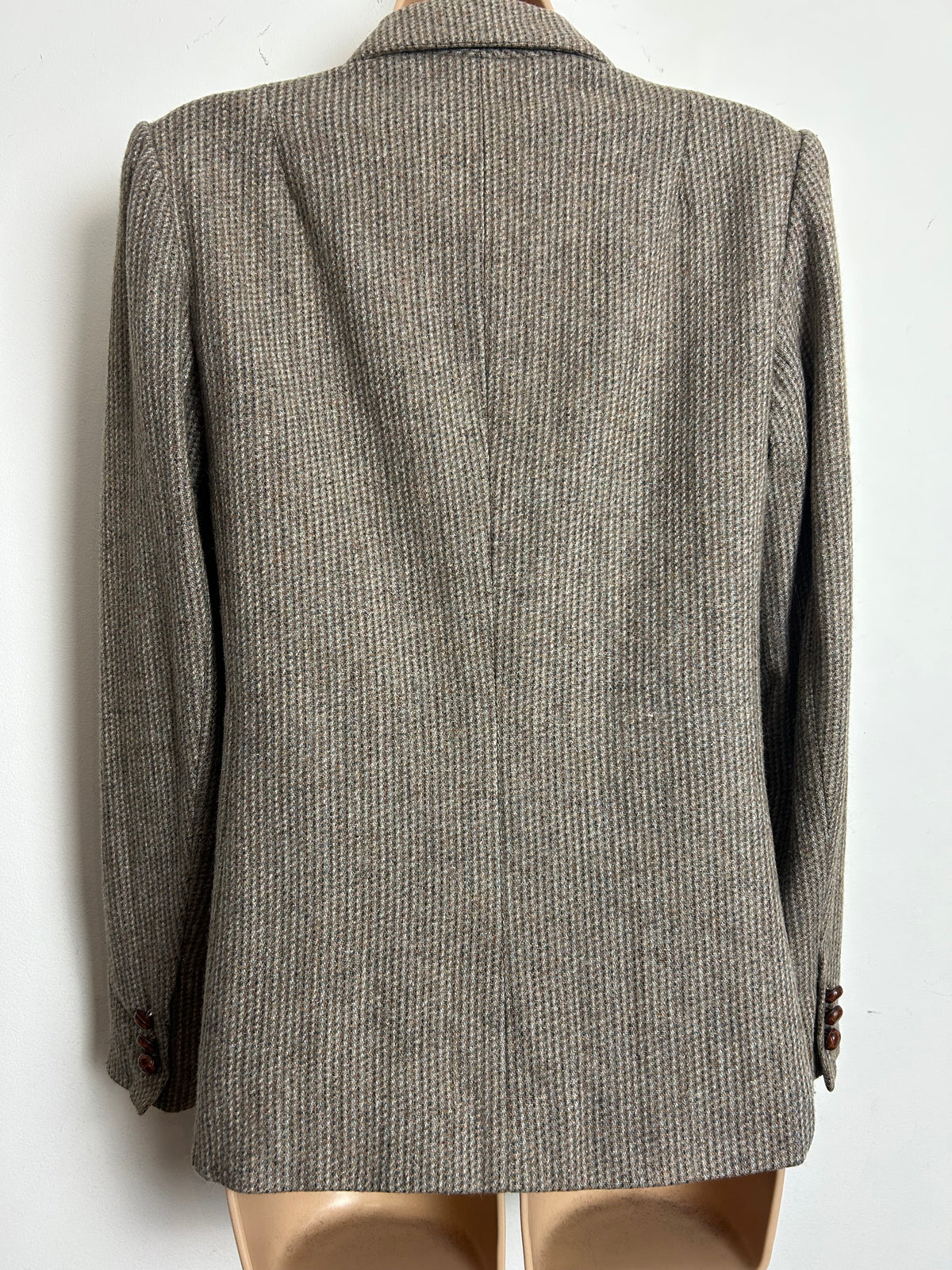 Vintage LONDONDERRY BY PEABODY Size 10-12 Beige Tweed Wool Mix Blazer