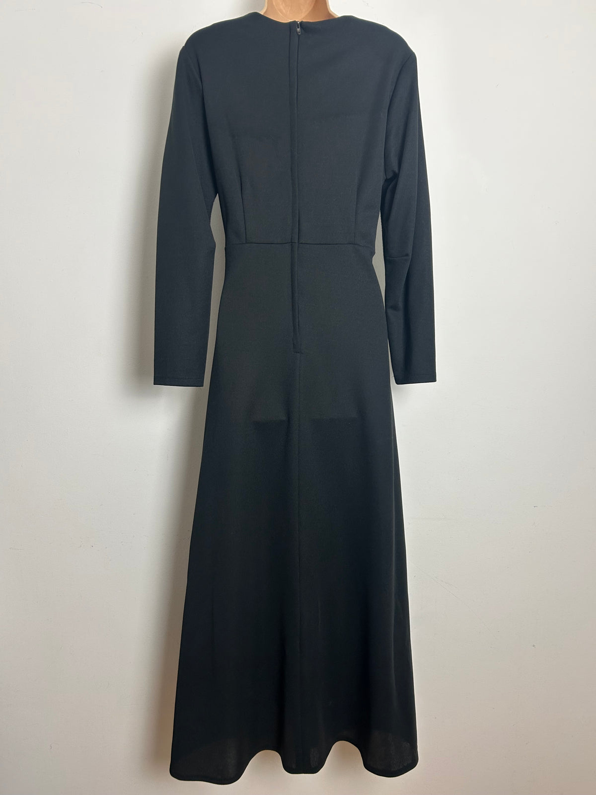 Vintage 1970s BELLE OF MY HEART Size 12 Black Glitter Detail Occasion Evening Maxi Dress
