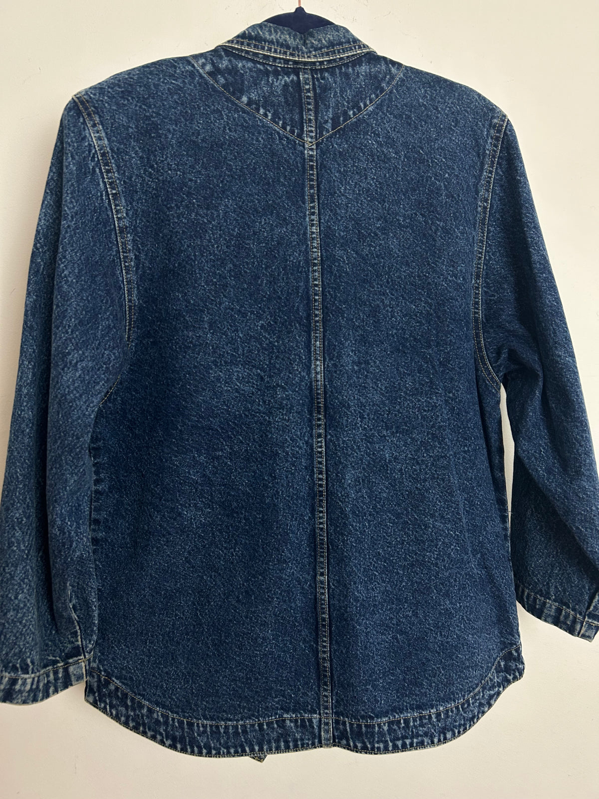 Vintage 1980s CETRA Size 12-14 Dark Blue Stud Detail Denim Jacket