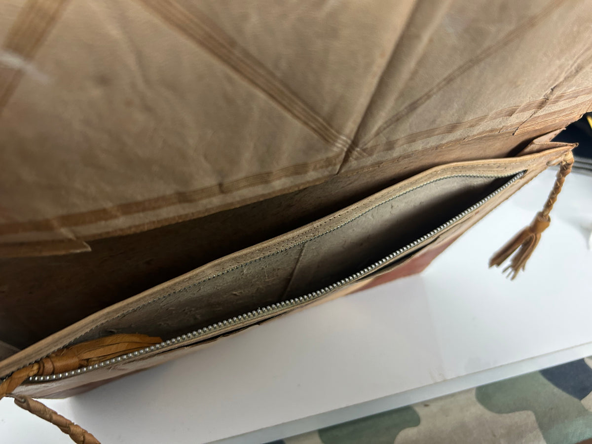 Vintage 1970s Real Leather Cowhide With Hair A4 Portfolio Document Folder