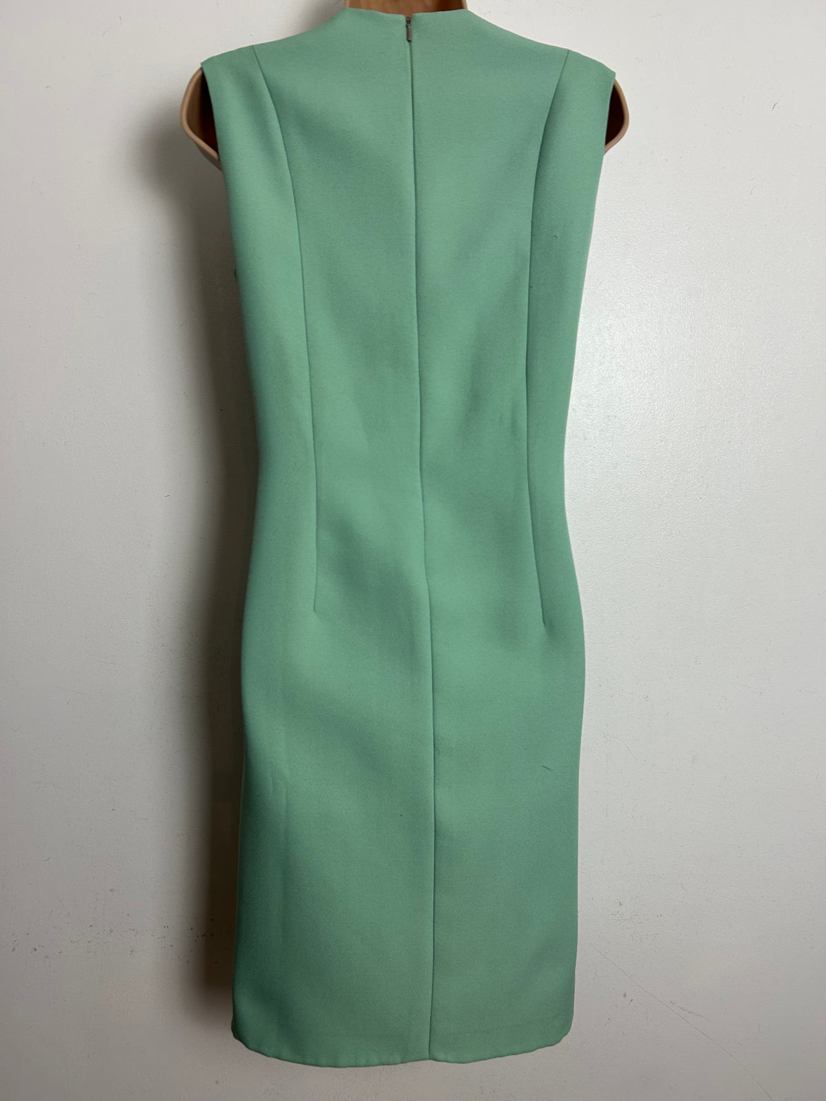 Vintage 1960s Size 12 Spearmint Green Bead Diamante & Braid Trim Embellished Mod Occasion Shift Dress