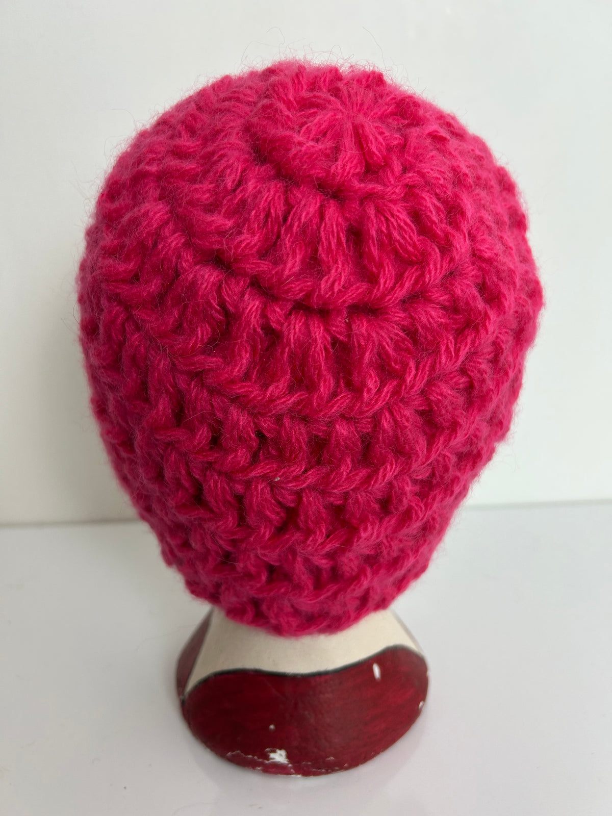 Vintage Pink Wool & Angora Mix Chunky Knit Reversible Beanie Hat
