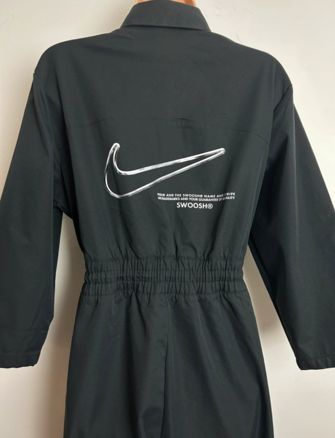Modern RARE NIKE SWOOSH Size Large (14) Back Utility Boiler Suit Pull Waist Jumpsuit