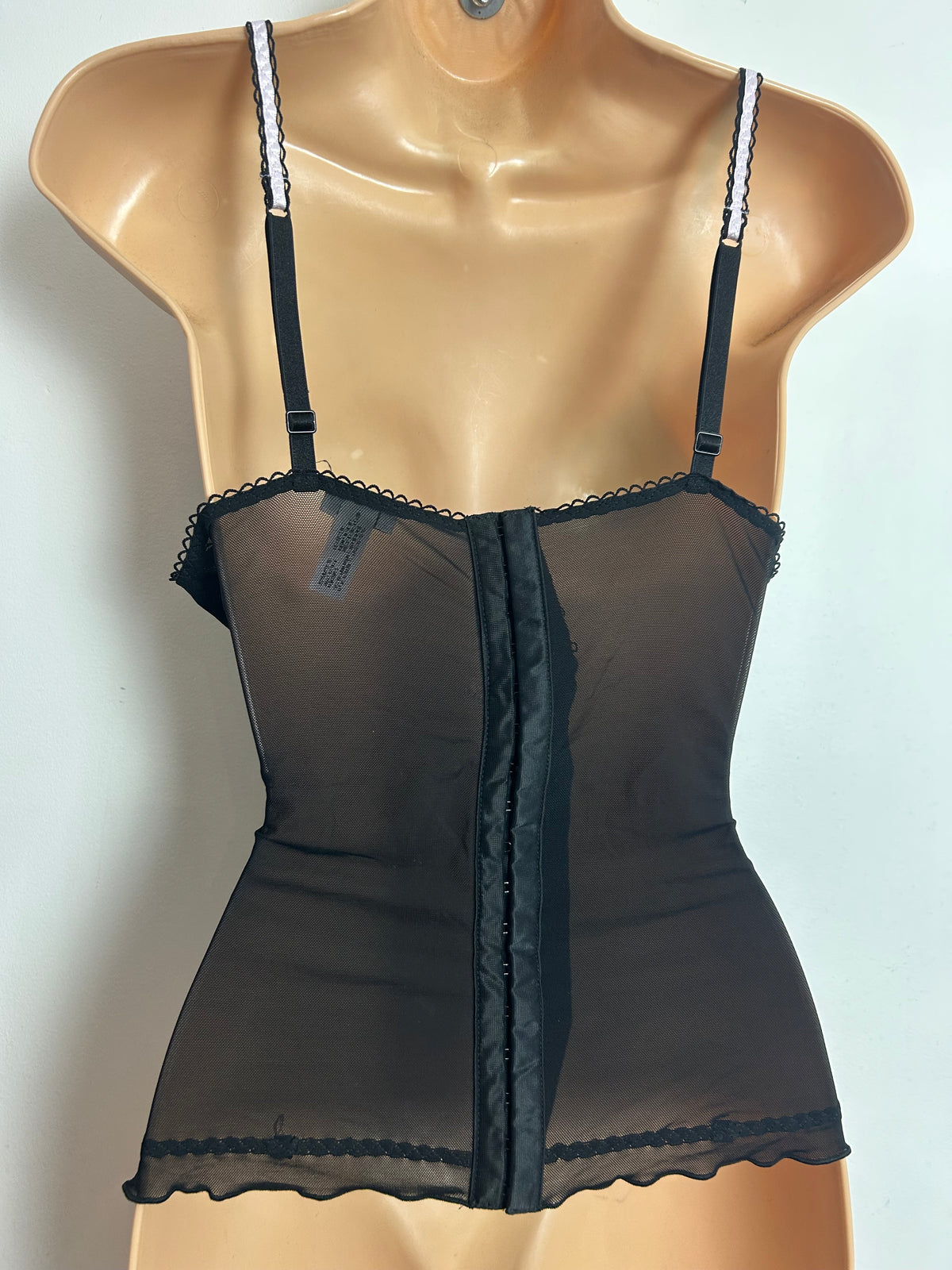 Intimissimi Size 12 Black Lace Up Detail Padded Corset Style Camisole