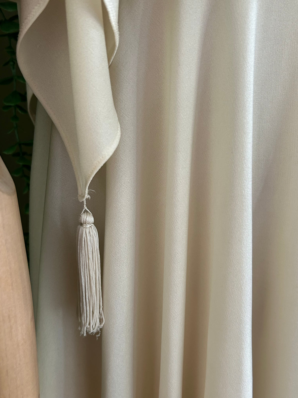 Vintage 1970s JOHN CHARLES LONDON Size 10-12 Cream Triple Layered Tassel Detail Boho Occasion Maxi Dress