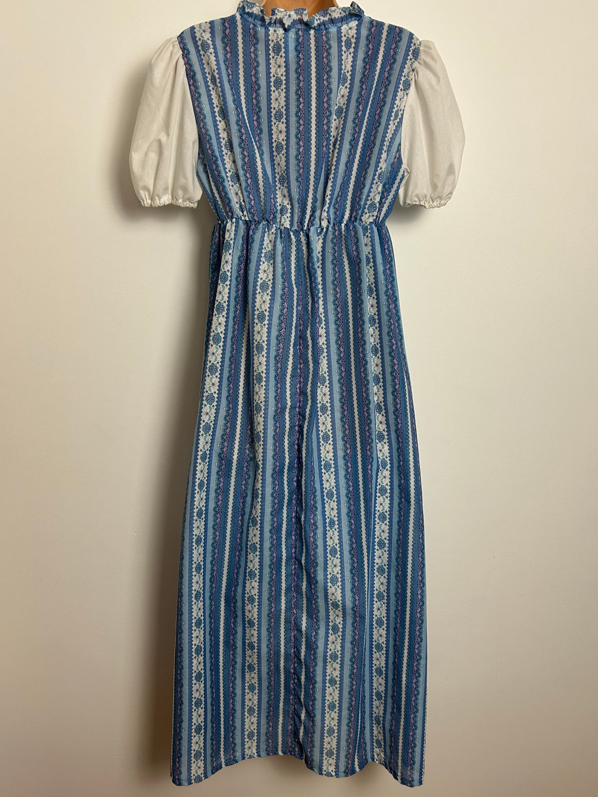 Vintage Early 1980s ST MICHAEL Size 14 Pale Pink Lace Trim Full Length Nylon Negligee Nightdress