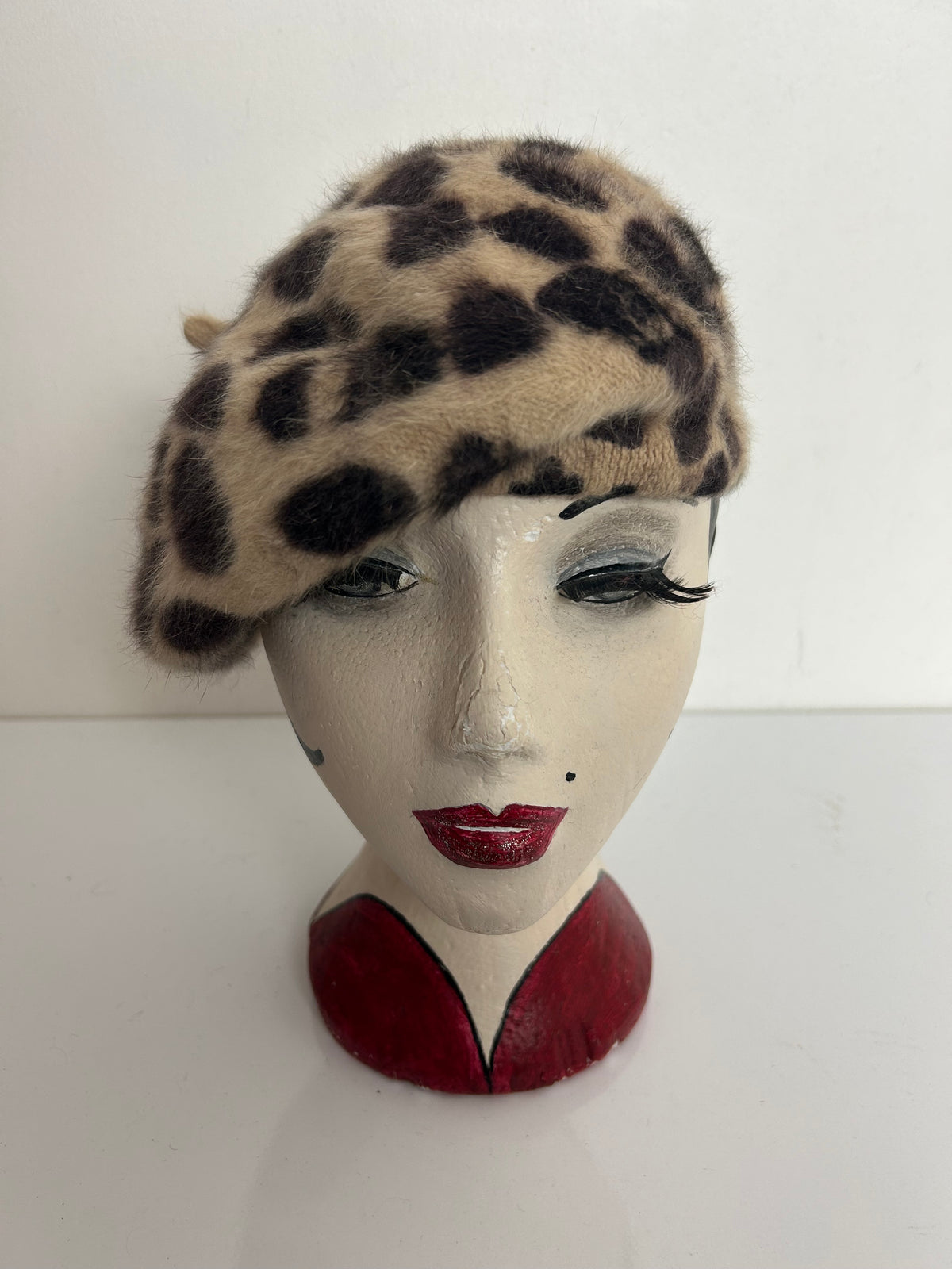 Vintage Beige & Brown Animal Leopard Print Super Soft Beret