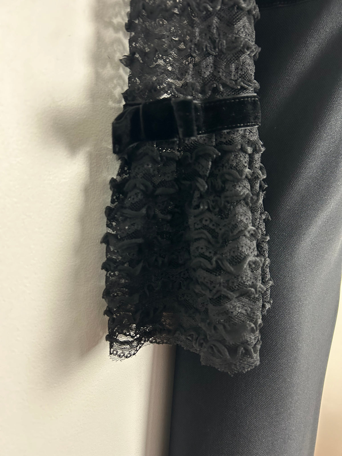 Vintage Late 1960s CHARMONT OF LONDON UK Size 10 Black Lace Bodice Empire Line Boho Occasion Maxi Dress