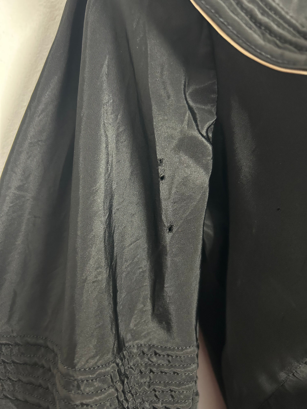 Vintage Collectable Antique 1930s Size 8 Homemade Black Satin Acetate Ruffle Collar Maxi Dress