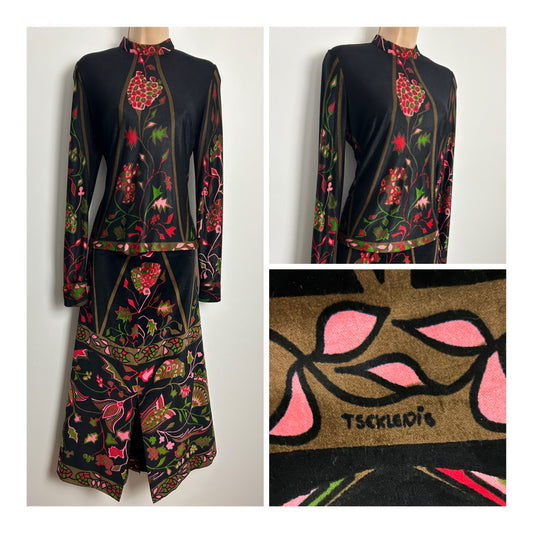 Vintage Early 1970s Size 10/12 VERY RARE (Possible Prototype or Sample) Greek Designer TSEKLENIS 2 Piece Skirt & Top