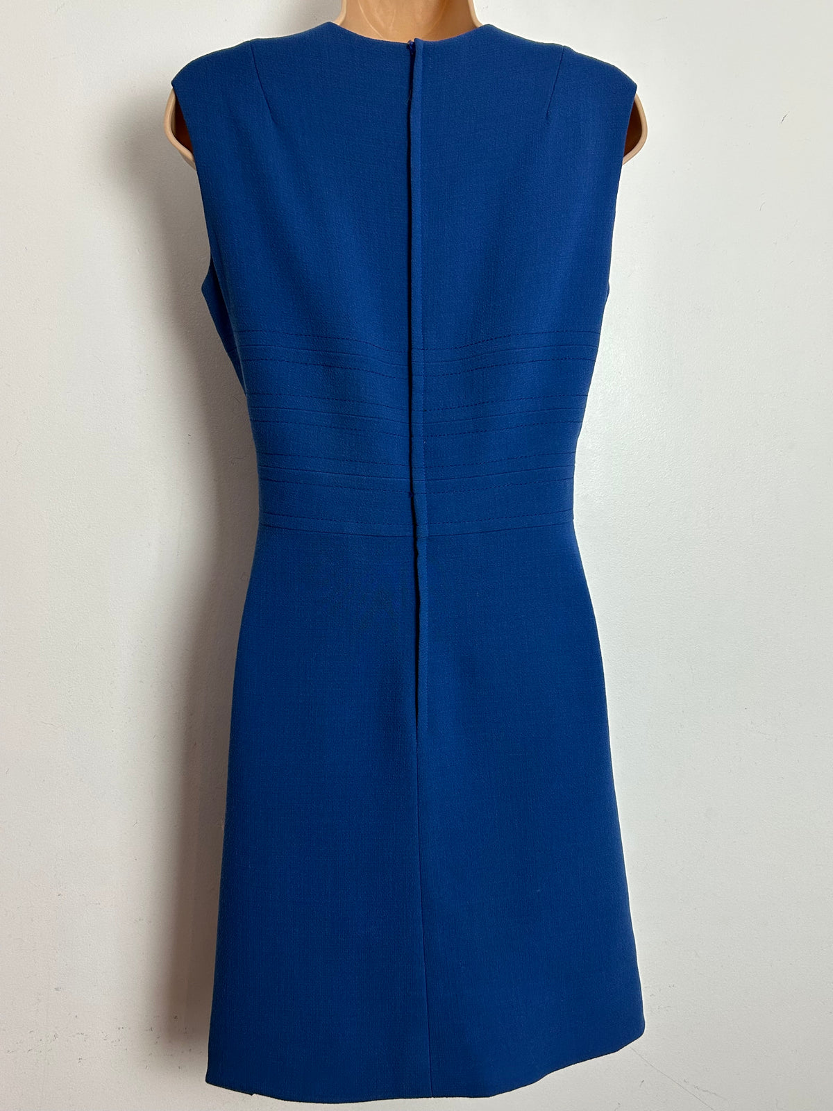 Vintage 1960s HEROS MODELL Size 8-10 Dusky Blue Pearl & Diamante Button Detail Mod Dress