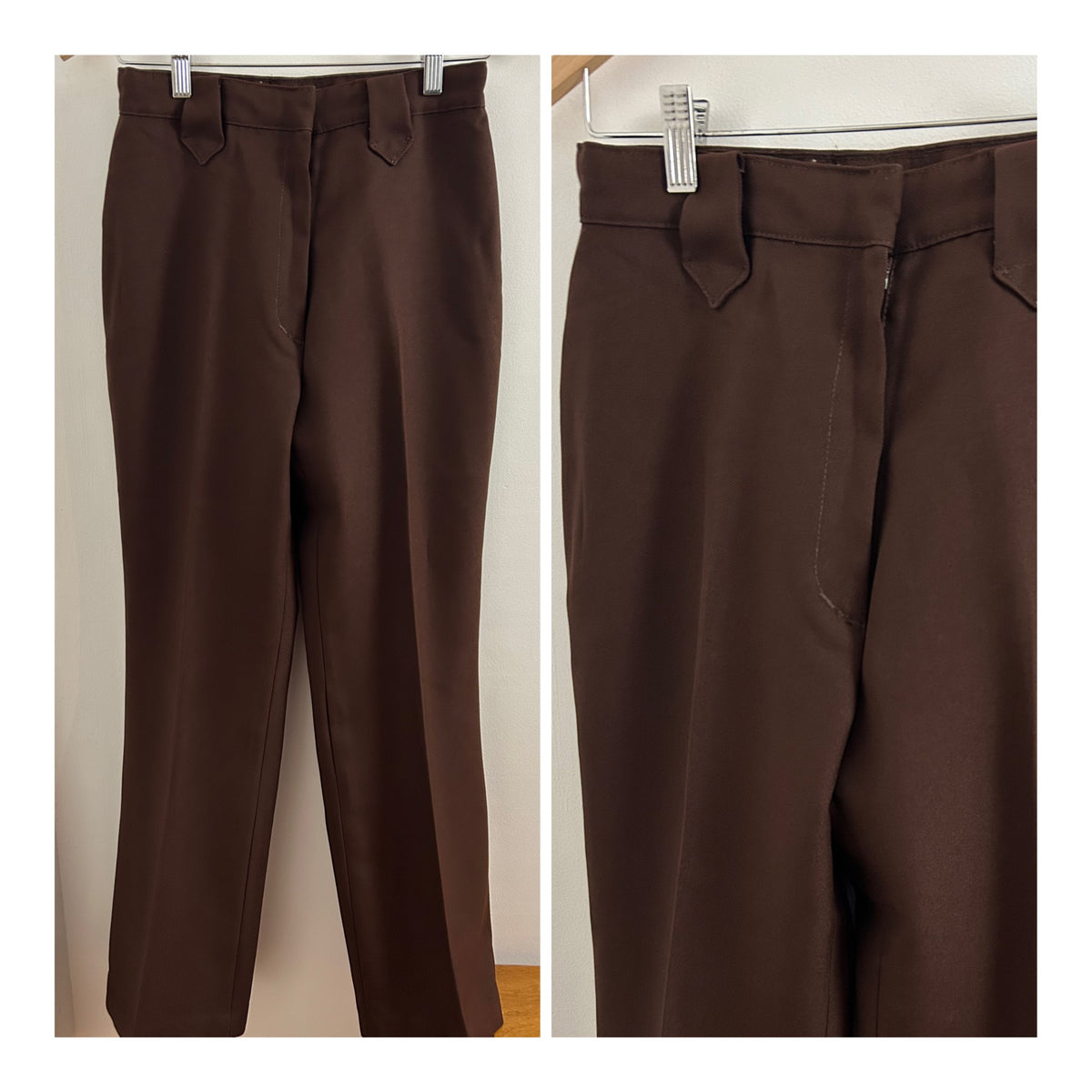 Vintage 1970s PANHANDLE SLIM Western UK Size 8 Brown Straight Leg Trousers