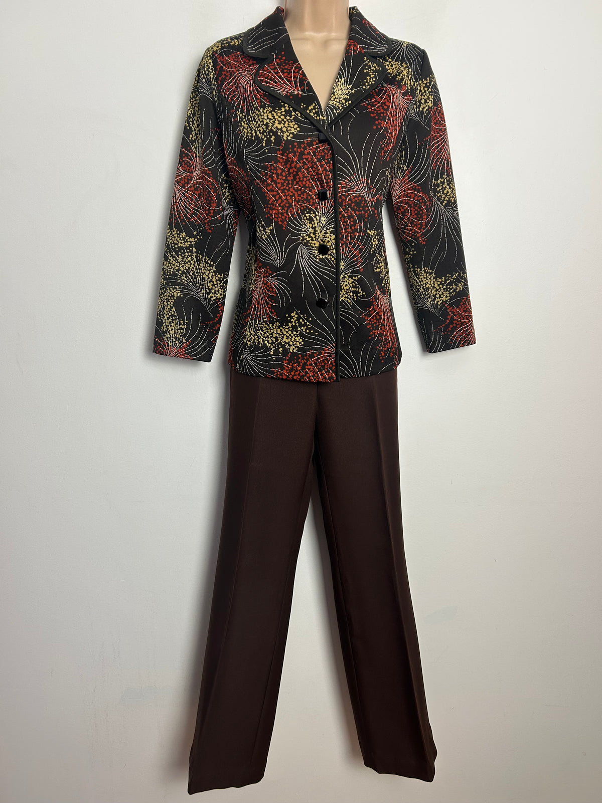 Vintage 1970s PANHANDLE SLIM Western UK Size 8 Brown Straight Leg Trousers