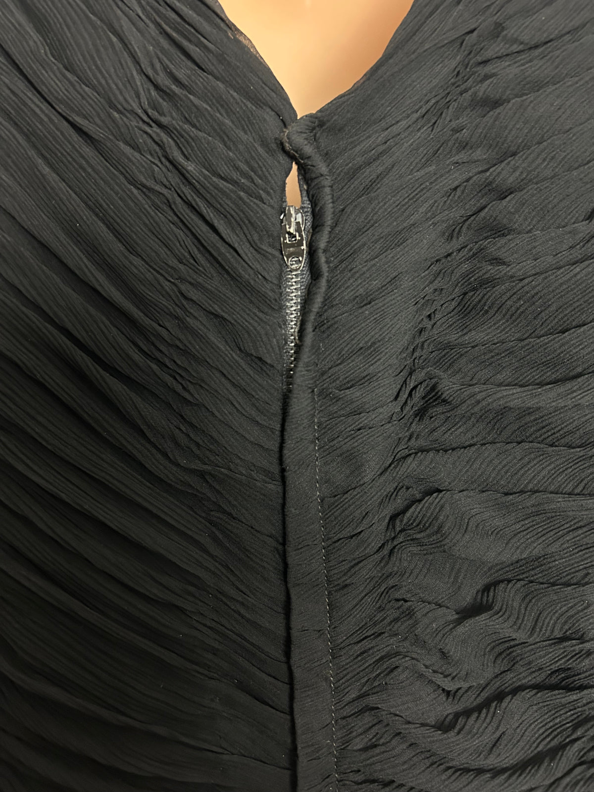 Vintage Late 1950s Early 1960s Size 14-16 Black Silk Crepe Mock Two Piece Evening Maxi Dress