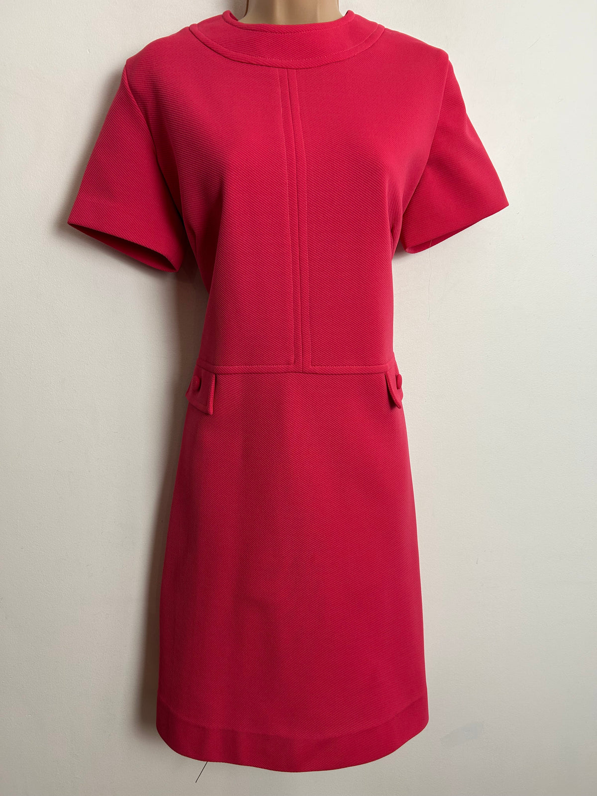 Vintage 1960s ALEXANDER CLARE UK Size 16 Hot Pink Mod Dress & Matching Jacket