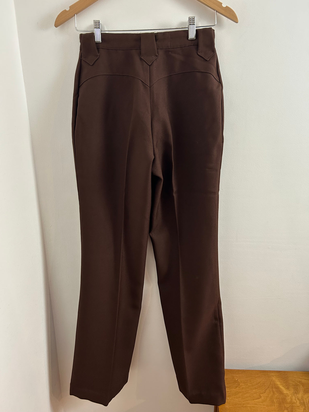 Vintage 1970s PANHANDLE SLIM Western UK Size 8 Brown Straight Leg Trousers