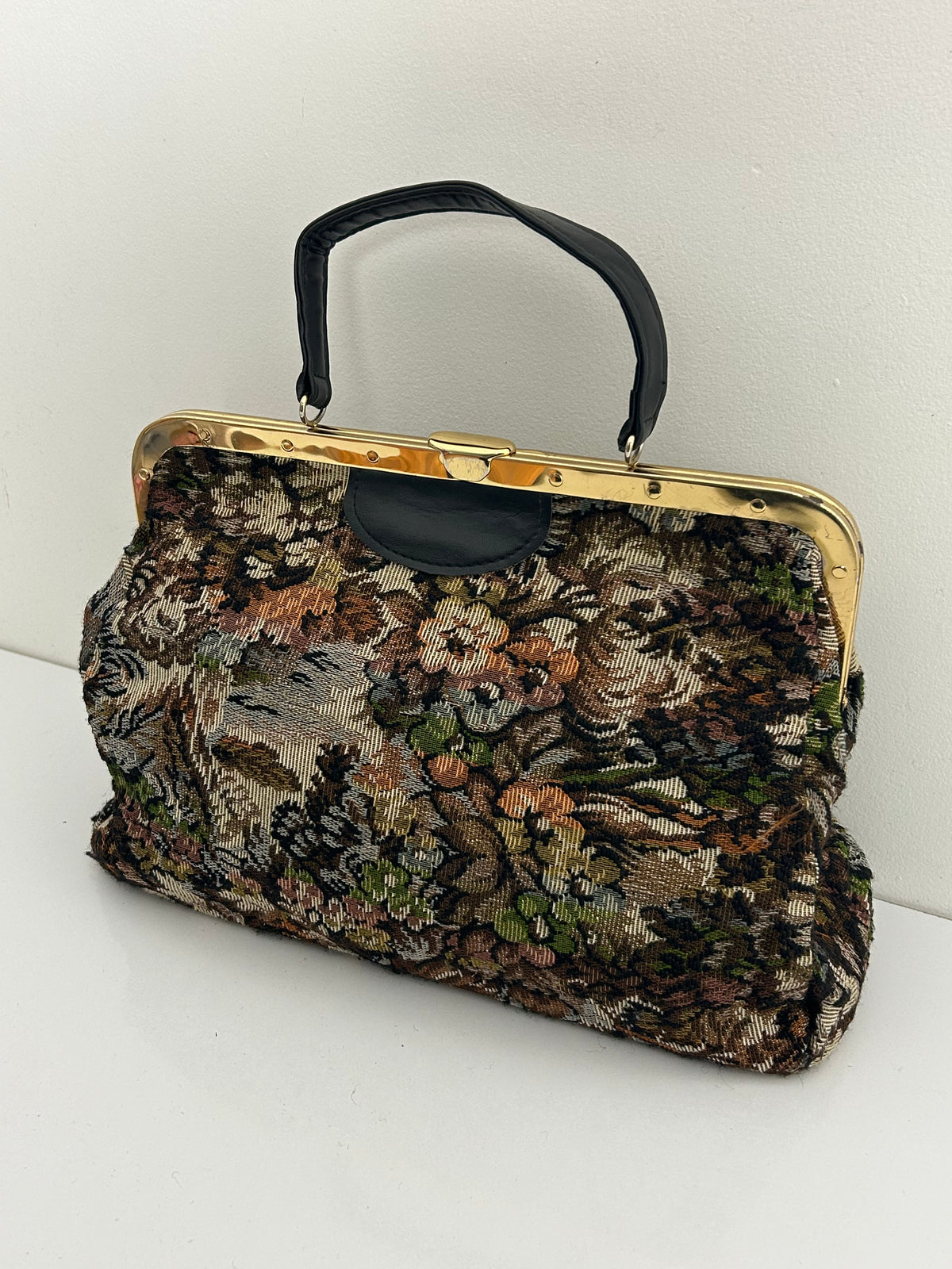 Vintage 1970s Gorgeous Large Tapestry Carpet Style Handbag