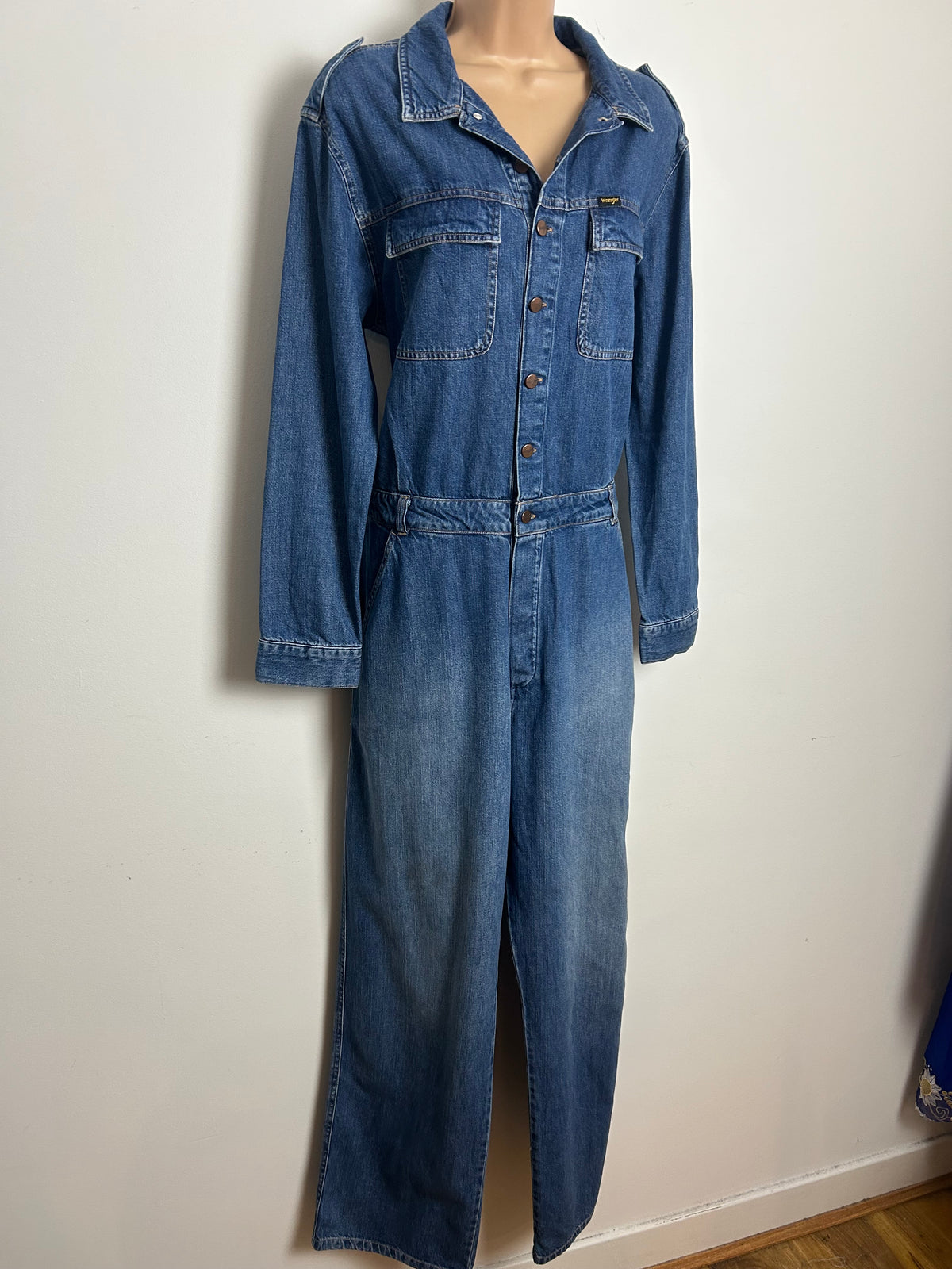 Y2K WRANGLER Size L (14) Long Sleeve Straight Leg Western Boiler Utility Jumpsuit