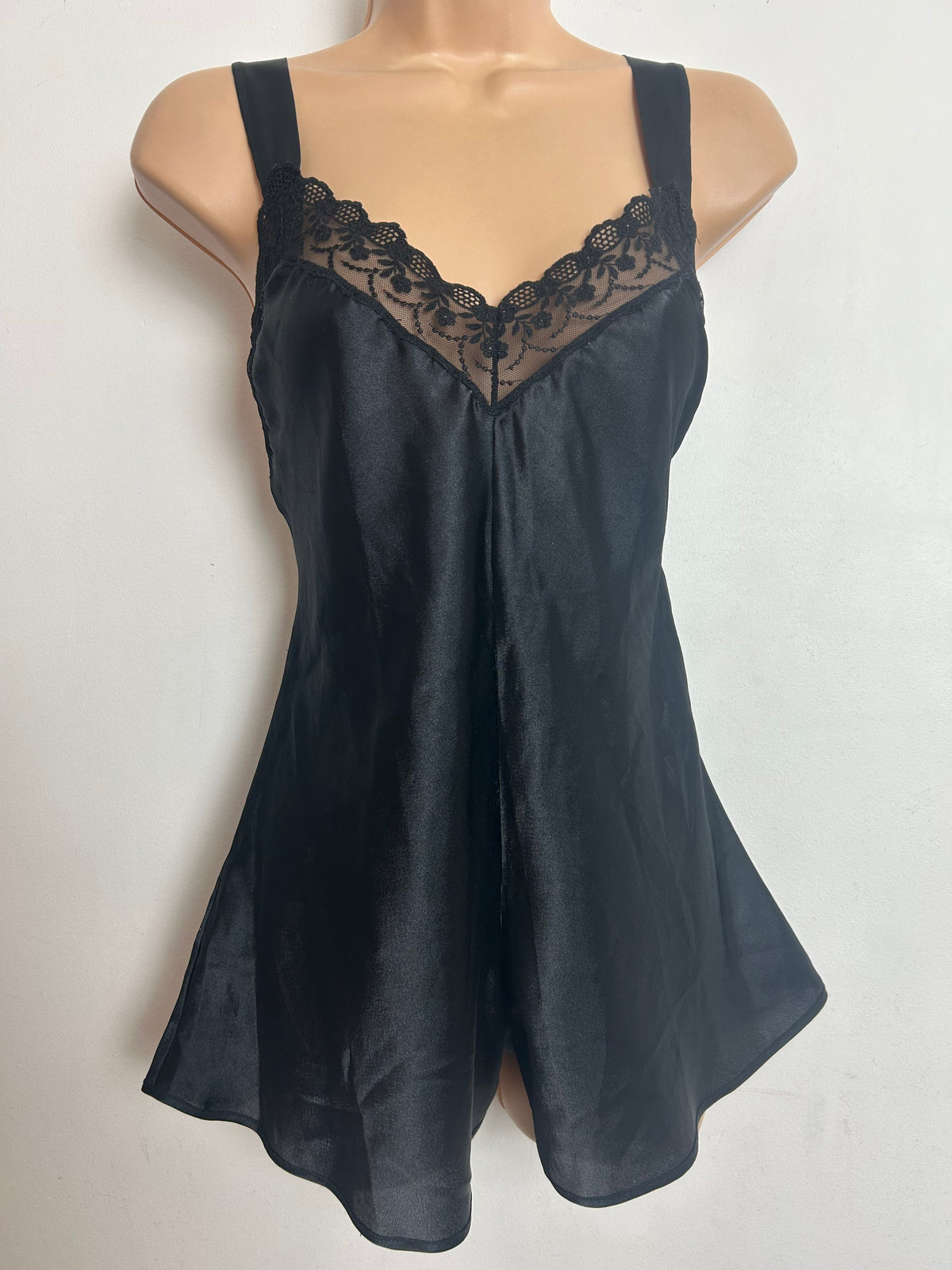Vintage Y2K ANTHESIS Size 12-14 Black Lace Teddy Playsuit