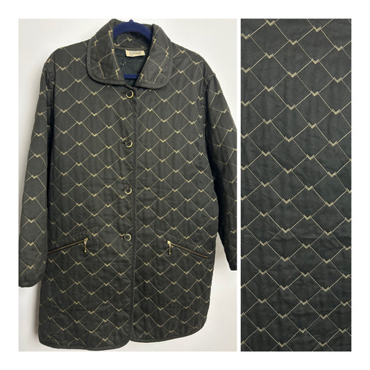 Vintage Y2K EUGEN KLEIN Size 12 Dark Grey Stitch Detail Button Through Jacket