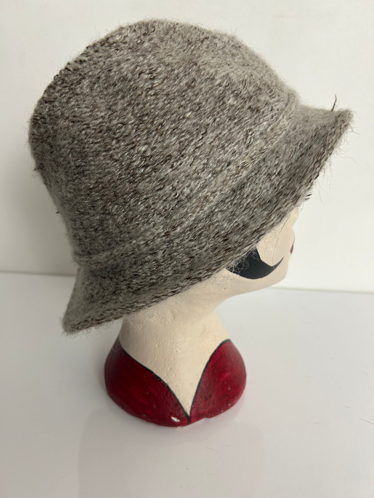 Vintage Light Brown Tweed Wool Mix Trilby Style Hat