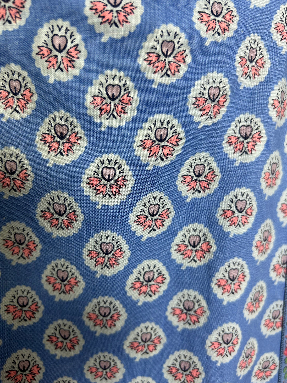 Vintage 1970s Size 10 RARE CHARLES DEMERY SOULEIADO Size 8 Pretty French Country Fabric Print Cotton Wrap Dress