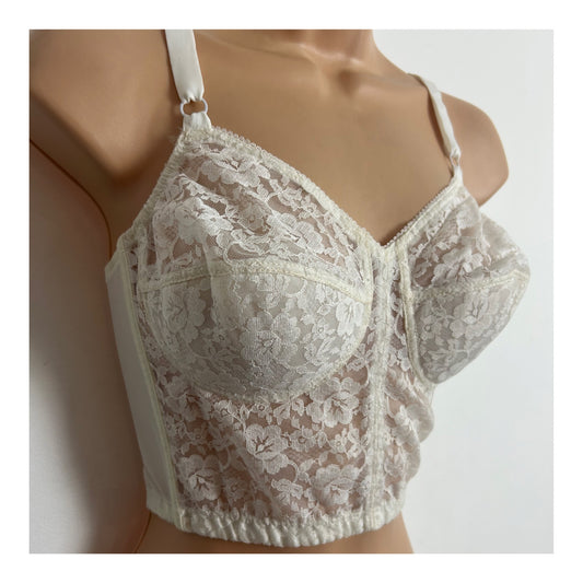 Vintage RARE Late 1950s Early 1960s WARNERS Size 36C Bustier Pointed Cup Corset Bra
