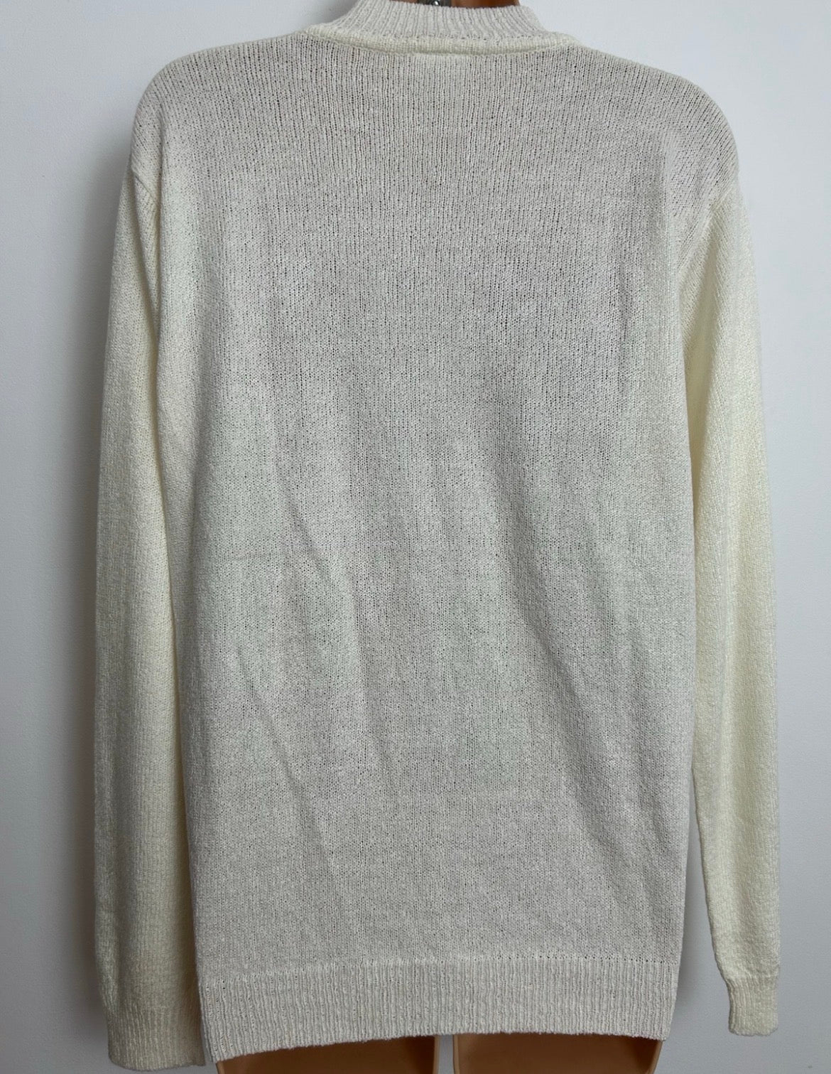 Vintage 1980s CLASSICS Size 14-16 Winter White Floral Embroidered Cottage Core Jumper