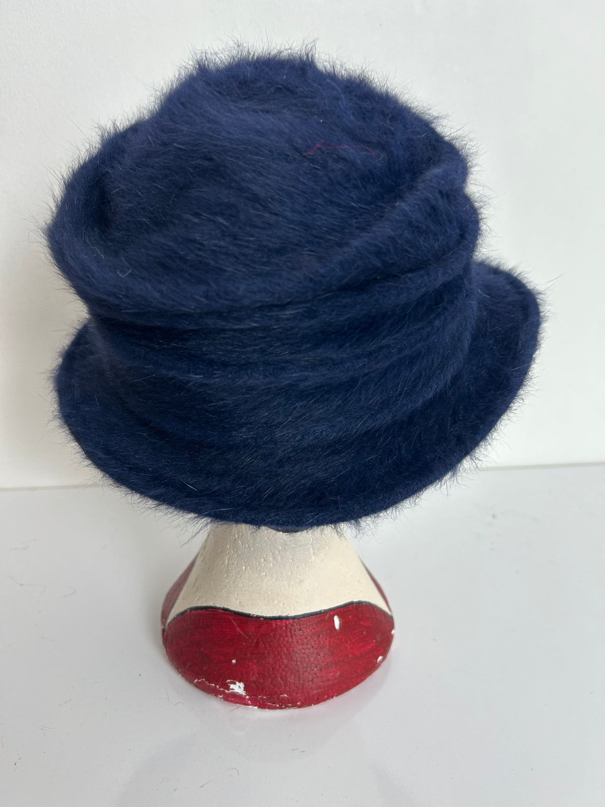 Vintage Navy Blue Super Soft Angora & Wool Mix Hat
