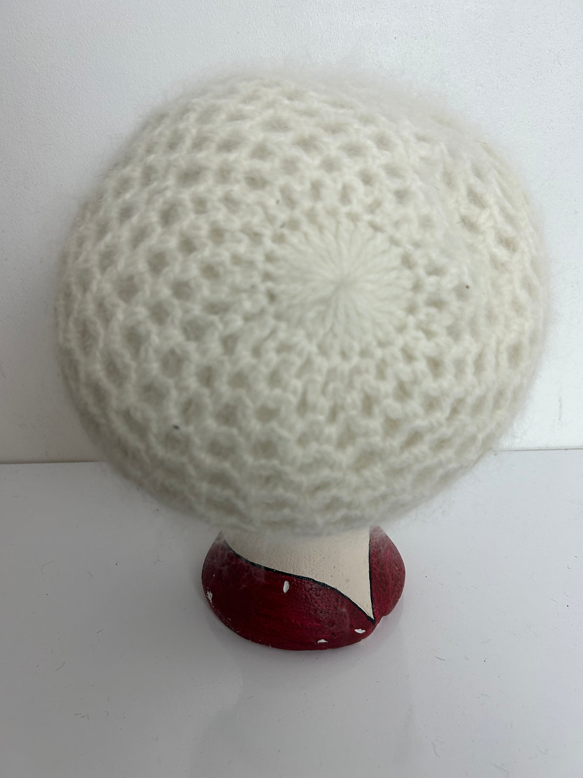 Vintage 1970s Winter White Chunky Knit Fab Angora Mix Beret Or Beanie Style Hat