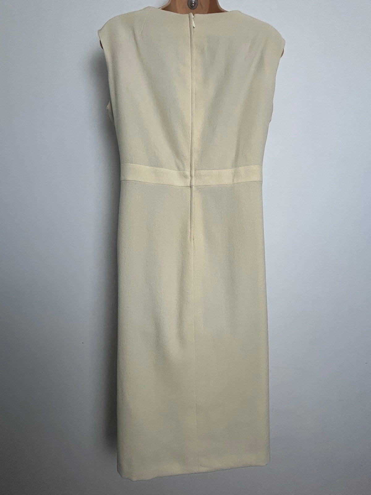 Vintage 1960s Size 14 Cream Pure New Wool Guipure Lace Bodice Mod Occasion Dress