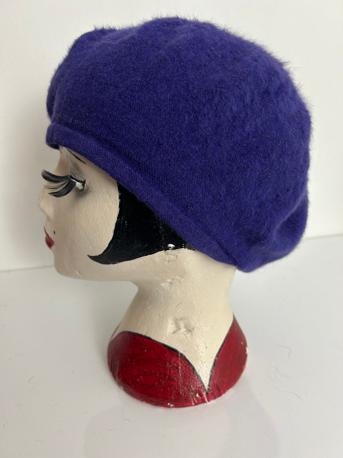 Vintage Cute Purple Wool & Angora Mix Beret