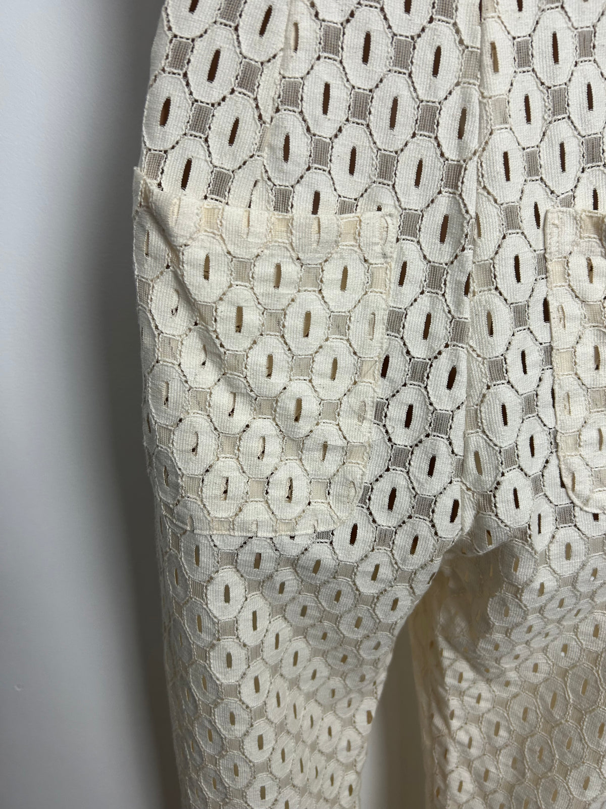Designer RACHEL COMEY Size 2 (UK Size 10) Cream Cotton Mix Lace "Glinda" Jumpsuit RRP £664 £