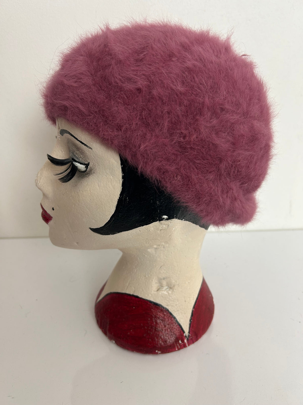 Vintage Mauve Super Soft Angora Mix Beret