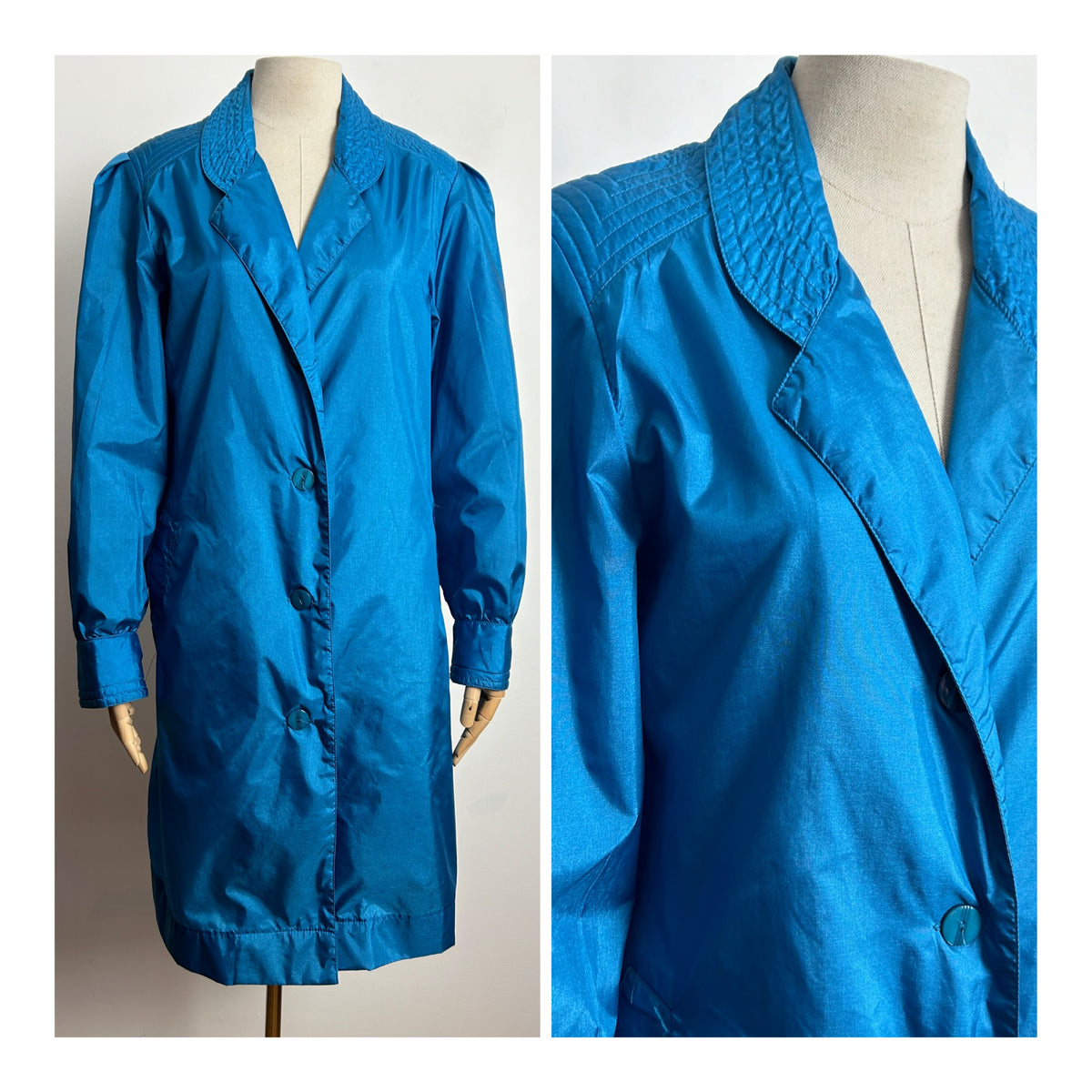 Vintage 1980s THE TOTES CLUB Up To Size 12-14 Blue Water Repellant Waterproof Coat