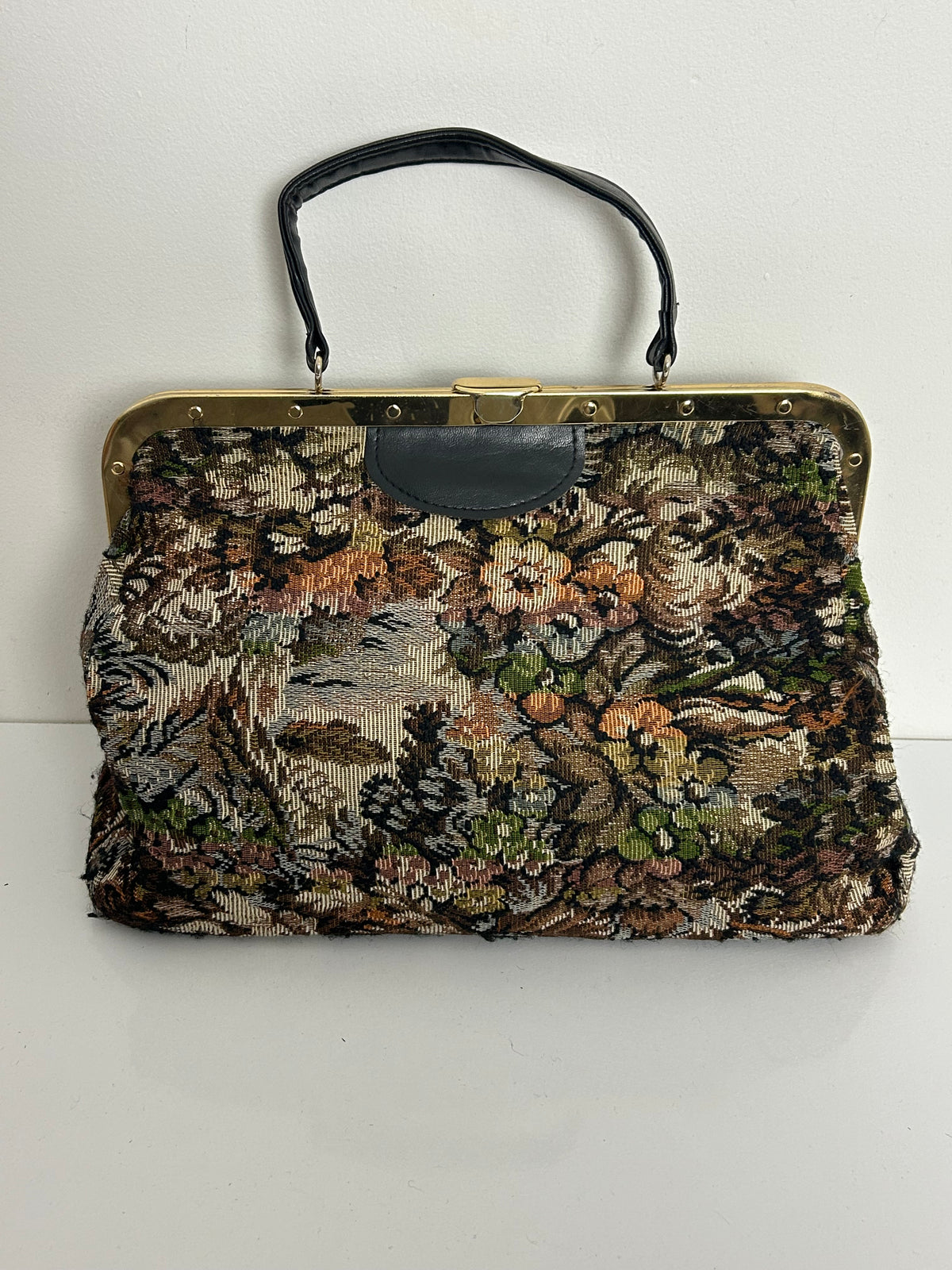 Vintage 1970s Gorgeous Large Tapestry Carpet Style Handbag