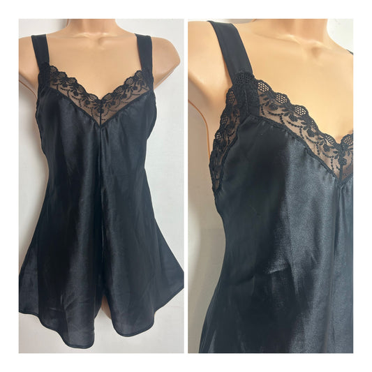 Vintage Y2K ANTHESIS Size 12-14 Black Lace Teddy Playsuit