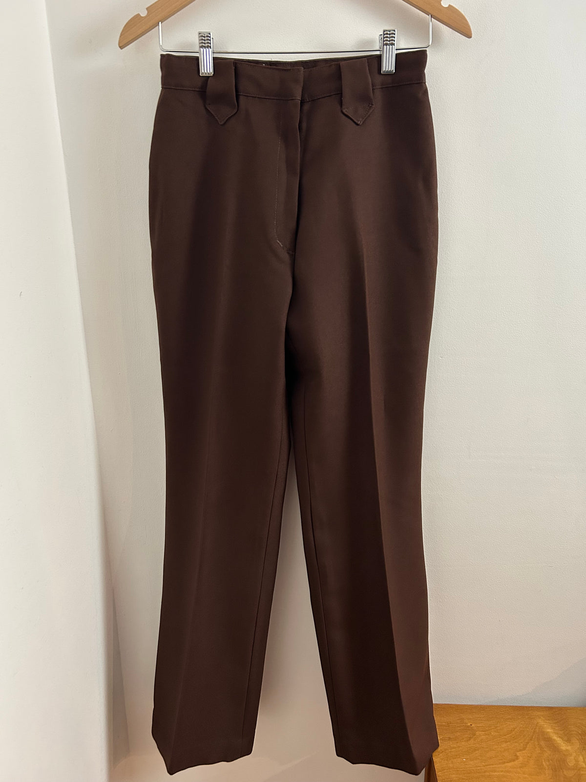 Vintage 1970s PANHANDLE SLIM Western UK Size 8 Brown Straight Leg Trousers