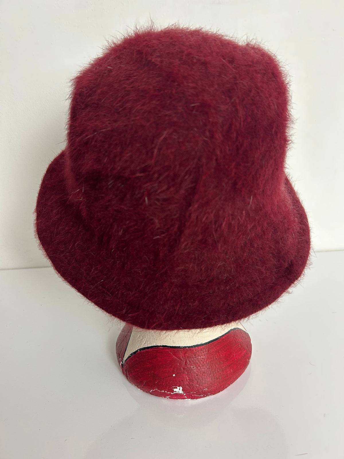 Vintage ITALIAN Dark Red/Burgundy Rabbit Hair & Wool Mix Trilby Style Hat