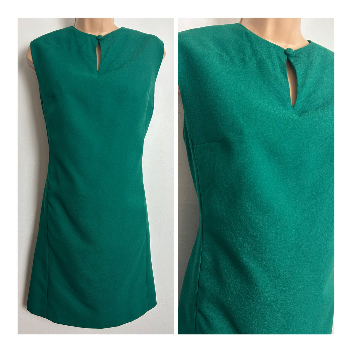 Vintage 1960’s Size 12 Green Mod Shift Dress