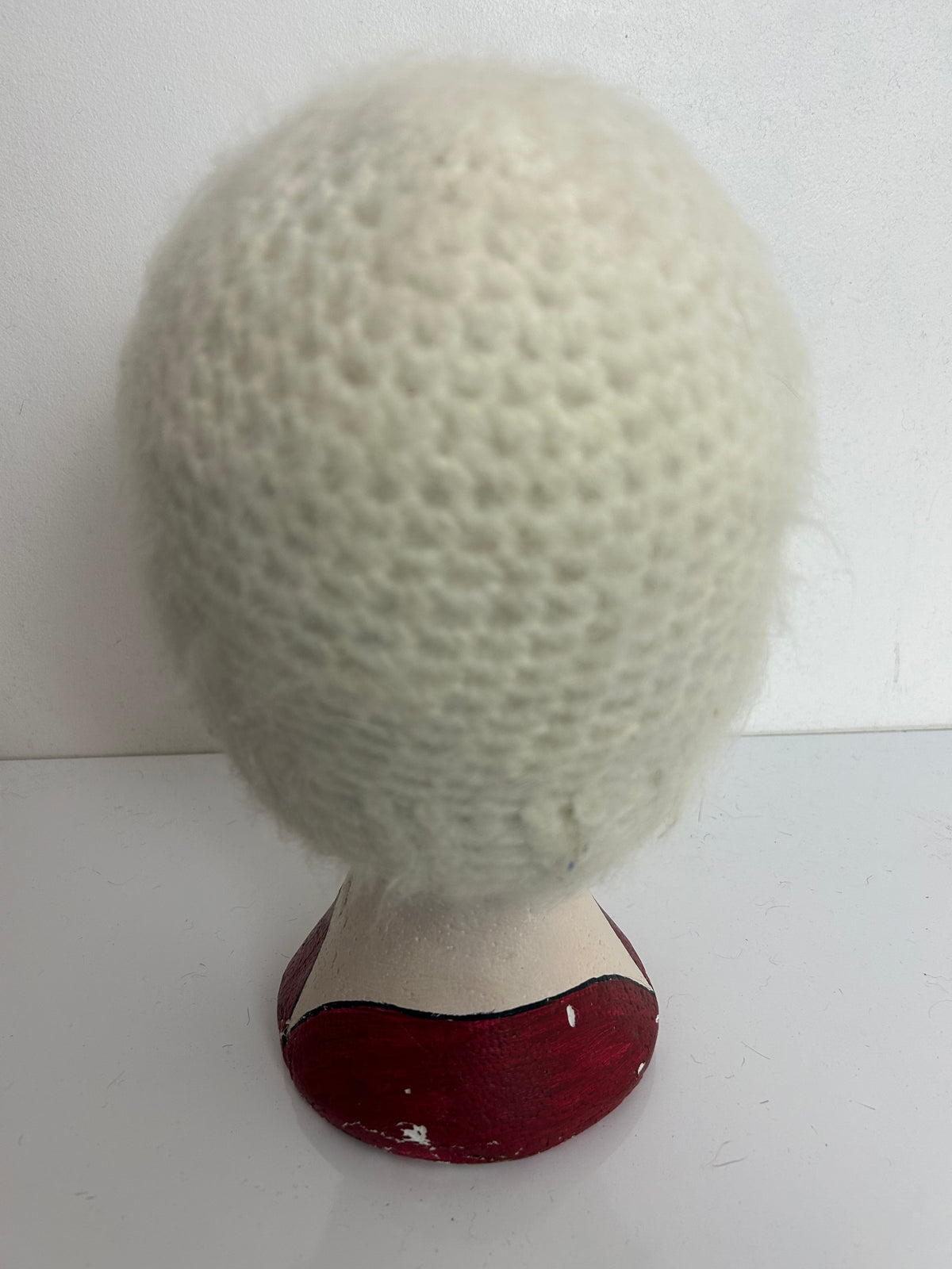 Vintage C&A Handcrafted Cream Soft Fluffy Angora Mix Beanie Winter Hat