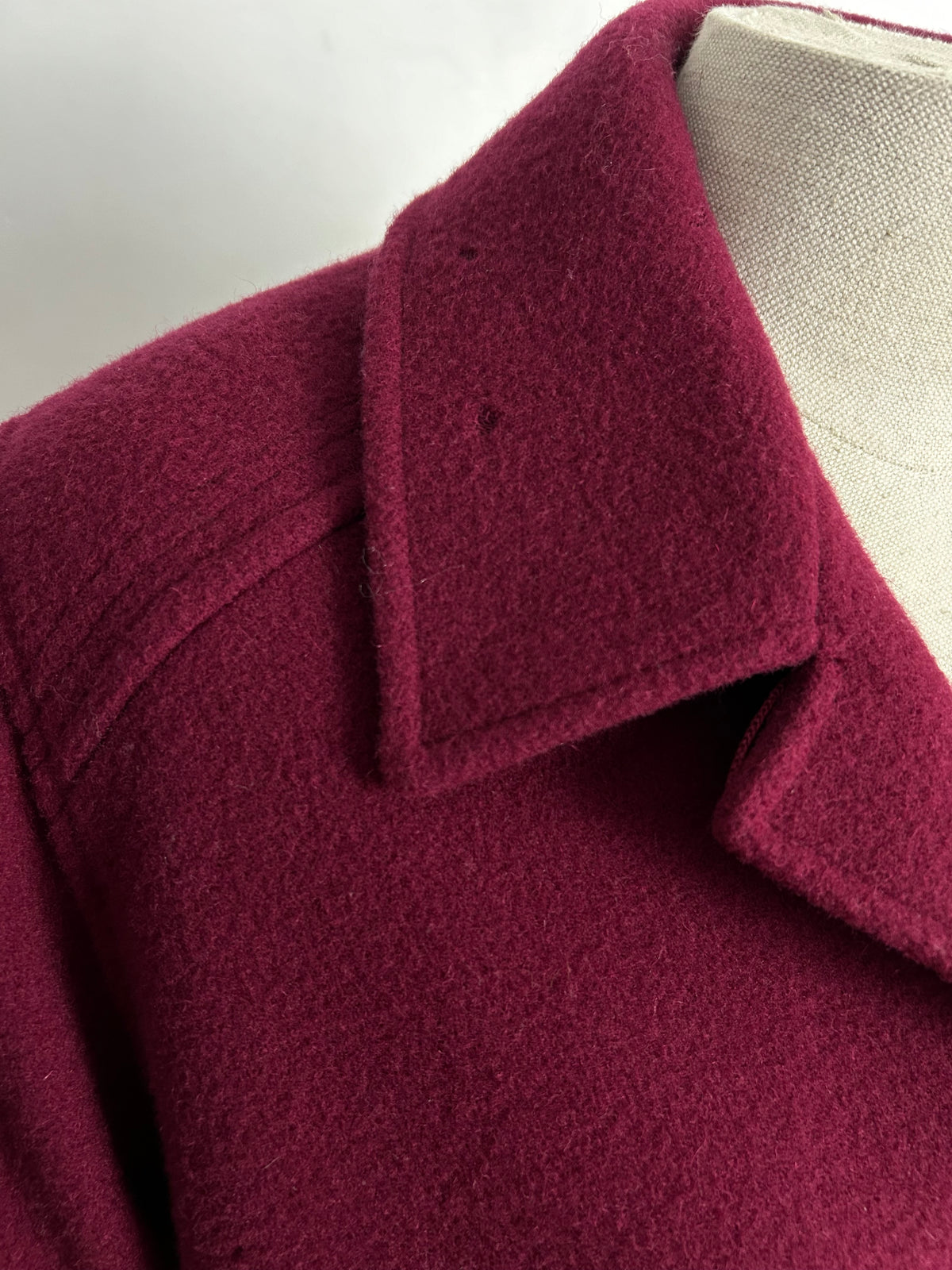 Vintage EASTEX UK Size 16 Dark Red Pure New Wool Lined Coat